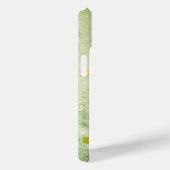 ピンクの蝶の緑のフローラ背景 Case-Mate iPhoneケース (裏面 / 右)