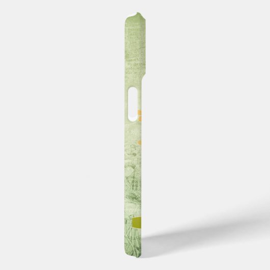 ピンクの蝶の緑のフローラ背景 Case-Mate iPhoneケース (裏面 / 右)