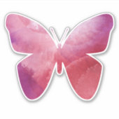ピンクの蝶の自由お洒落 シール (正面)