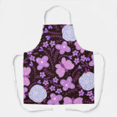 ピンクの蝶の花 エプロン (正面)