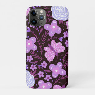 ピンクの蝶の花 iPhone 11 PROケース
