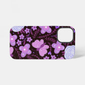 ピンクの蝶の花 iPhoneケース (裏面横)