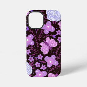 ピンクの蝶の花 iPhone 12 MINIケース