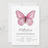 ピンクの蝶の葬儀 招待状 (正面)