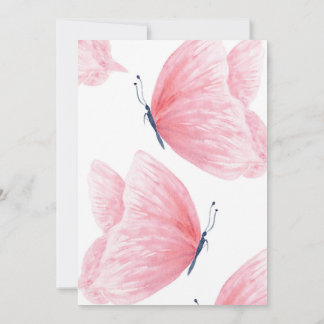 ピンクの蝶の赤ちゃんシャワーの招待状 招待状