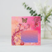 ピンクの蝶の輝き ウェディング フォト テンプレート (スタンド正面)