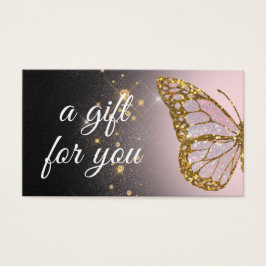 ピンクの蝶の黒いデザインギフトカード