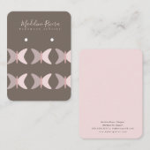 ピンクの蝶アーティザンイヤリングディスプレイカード コーリングカード (正面/裏面)