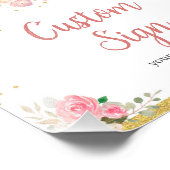 ピンクの蝶カスタムの徴候 フォトプリント            (角)