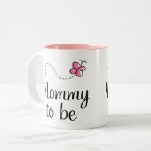 ピンクの蝶ギフトがあるお母さん ツートーンマグカップ (正面左)