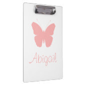 ピンクの蝶シルエットのデザイン(パーソナライズな) クリップボード (右)