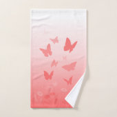ピンクの蝶タオル美しい蝶の贈り物セット バスタオルセット (ハンドタオル)