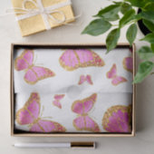 ピンクの蝶ティッシュペーパー 薄葉紙 (ギフト)