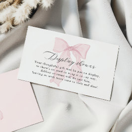 ピンクの蝶ネクタイの女の子のベビーシャワーディスプレイシャワー エンクロージャーカード