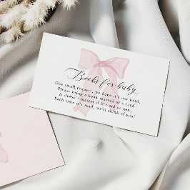 ピンクの蝶ネクタイの女の子のベビーシャワーブック 赤ちゃんのための本 エンクロージャーカード