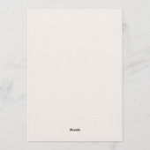 ピンクの蝶ネクタイの女の子のベビーシャワー招待状 招待状 (裏面)