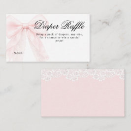 ピンクの蝶ネクタイの女の子 現代のベビーシャワー エンクロージャーカード