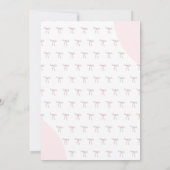 ピンクの蝶ネクタイの女の子 2歳の誕生日 招待状 (裏面)