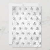 ピンクの蝶ネクタイの雪の結晶のストリングライトのベビーシャワー 招待状 (裏面)