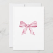 ピンクの蝶ネクタイ エスプレッソ マーティニー ベイビー シャワー 招待状 (裏面)