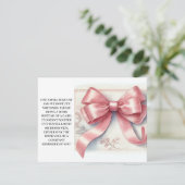 ピンクの蝶ネクタイ コケティー ベビーシャワー 赤ちゃんのための本 エンクロージャーカード (スタンド正面)