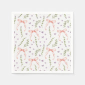 ピンクの蝶ネクタイ スタンダードカクテルナプキン (正面)