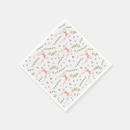 ピンクの蝶ネクタイ スタンダードカクテルナプキン (角)