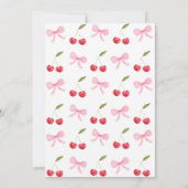 ピンクの蝶ネクタイ チェリー ママのことを一番知っているシャワゲーム 招待状 (裏面)