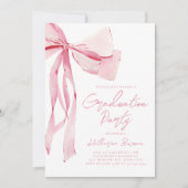 ピンクの蝶ネクタイ 卒業式 招待状 (正面)