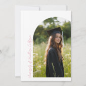 ピンクの蝶ネクタイ 卒業式 招待状 (裏面)