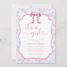 ピンクの蝶ネクタイ 女の子の赤ちゃん歓迎会