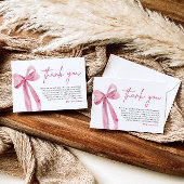 ピンクの蝶ネクタイ 彼女は結婚する 感謝カード 招待状