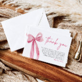 ピンクの蝶ネクタイ 彼女は結婚する 感謝カード 招待状