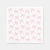 ピンクの蝶ネクタイ 誕生日 シャワーパーティー ウェディング スタンダードカクテルナプキン (正面)