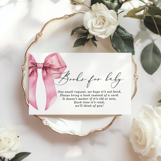 ピンクの蝶ネクタイ 赤ちゃんのための本 可愛いベビーシャワーのギフト エンクロージャーカード