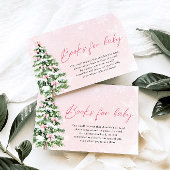 ピンクの蝶リボンのクリスマスツリーの絵本 赤ちゃんのベビーシャワー 招待状