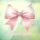 ピンクの蝶リボンロゴ ウィンドウサイン (シート3)