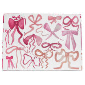 ピンクの蝶リボン コケティー ベビーシャワー ギフトバッグ (正面)