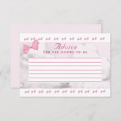 ピンクの蝶リボン ベビーシャワー アドバイスカード