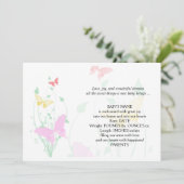 ピンクの蝶庭のベビーの発表 案内状 (スタンド正面)