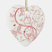 ピンクの蝶渦巻 セラミックオーナメント (右)