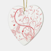 ピンクの蝶渦巻 セラミックオーナメント (左)