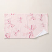 ピンクの蝶結びが可愛らしいコケティッシュなコテージスタイル バスタオルセット (ハンドタオル)
