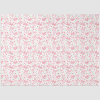 ピンクの蝶結びとピンク&グリーンのドット 薄葉紙