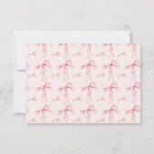 ピンクの蝶結びのお礼カード ブラッシュ コケッタ ガール リボン サンキューカード (裏面)