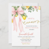 ピンクの蝶結びのアマルフィーレモン That's Amore  ブライダルシャワー 招待状 (正面)