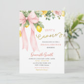 ピンクの蝶結びのアマルフィーレモン That's Amore  ブライダルシャワー 招待状 (スタンド正面)