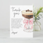 ピンクの蝶結びのエスプレッソマティーニ ブライダルシャワー 感謝 (スタンド正面)