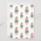 ピンクの蝶結びのジンジャージャー クリスマスツリーパーティー 招待状 (裏面)