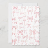 ピンクの蝶結びのデザインの洗礼招待状 招待状 (裏面)